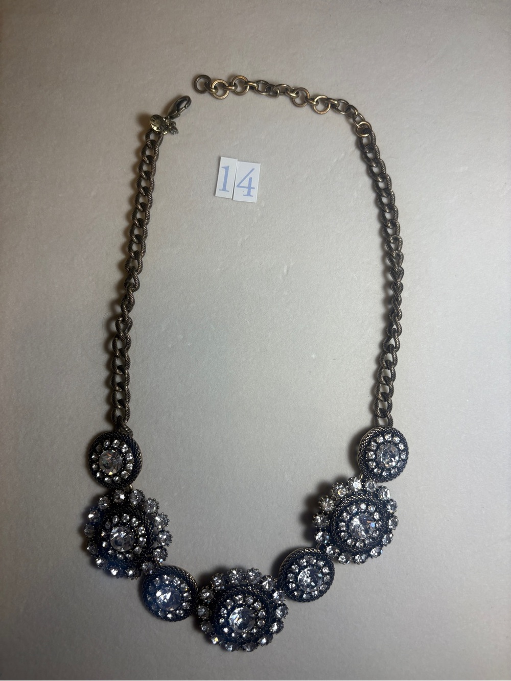J. Crew Rare Silver-Tone Crystal Cluster Necklace